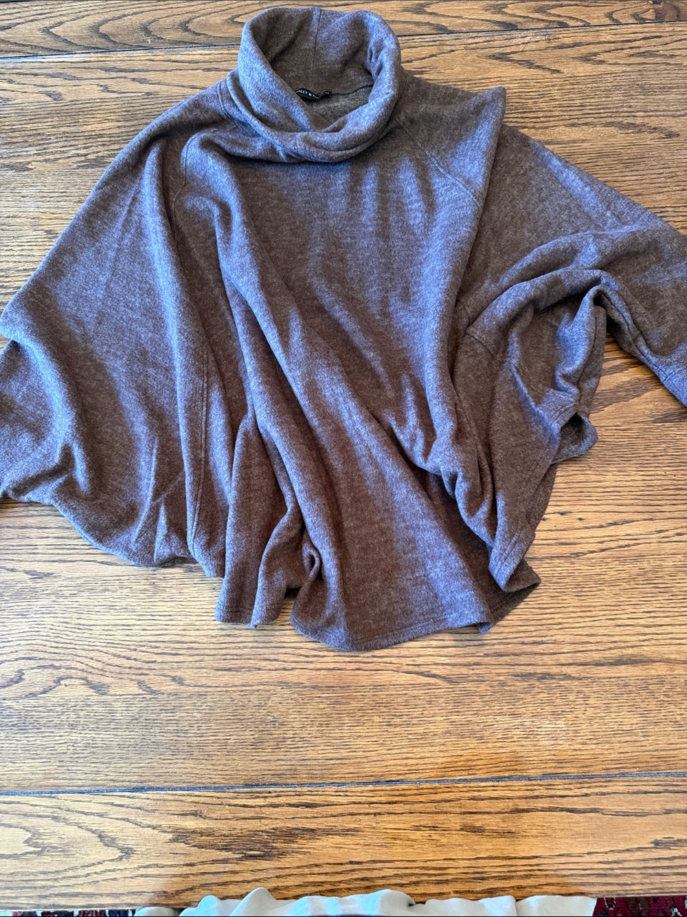 Oversized Poncho Sweater Cowl Neck Dolman Batwing Tunic Nally & Millie